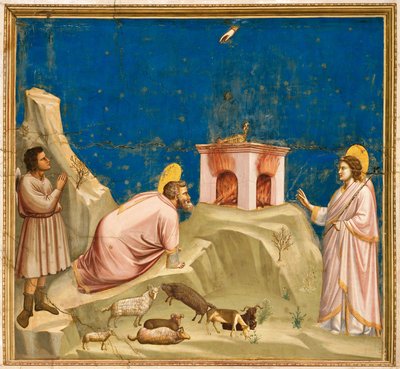 Włochy, Padwa, Anioł ogłaszający Joachimowi, że zostanie Ojcem autorstwa Giotto (c.1266 1337)