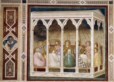 Pięćdziesiątnica, fragment życia i męki Chrystusa, Giotto autorstwa Giotto (c.1266 1337)