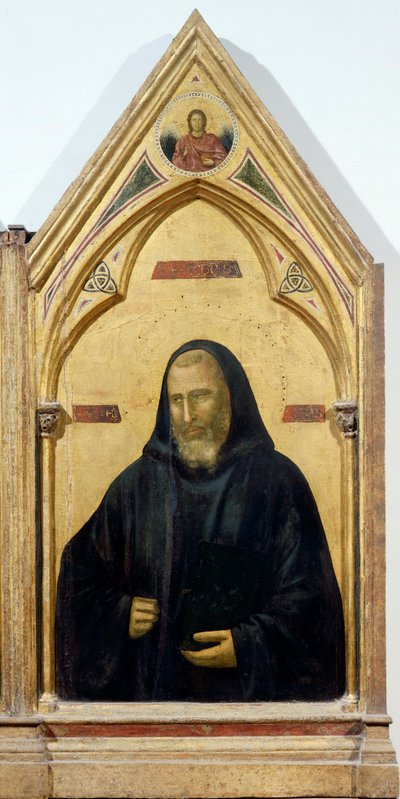 Św. Benedykt, fragment z Poliptyk Badia, ok. 1300, Giotto (1267-1337), tempera na desce, 91x334 cm autorstwa Giotto (c.1266 1337)