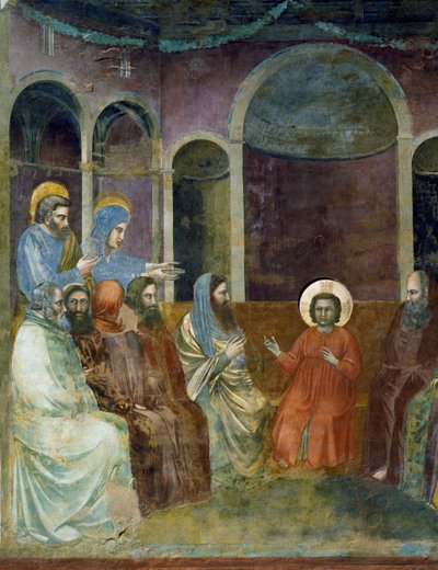 Jezus w świątyni wśród lekarzy, fragment życia i męki Chrystusa, Giotto autorstwa Giotto (c.1266 1337)