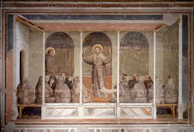 Św. Franciszek pojawia się na kapitule w Arles podczas predykacji św. Antoniego z Padwy (Fresco autorstwa Giotto (c.1266 1337)