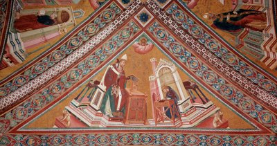 Doktorzy Kościoła: Papież Grzegorz I Wielki (fresk autorstwa Giotto (c.1266 1337)