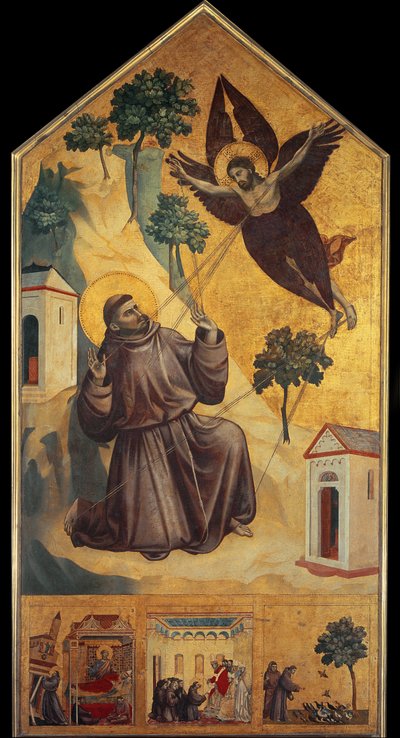 Stygmaty św. Franciszka - Tempera na drewnie, ok. 1295-1300 autorstwa Giotto (c.1266 1337)