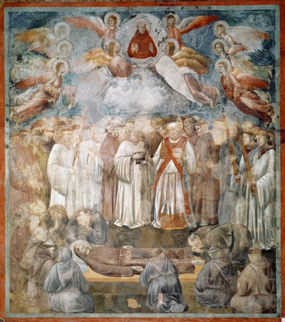 Pogrzeb św. Franciszka z Asyżu i weryfikacja stygmatów - Fresco autorstwa Giotto (c.1266 1337)