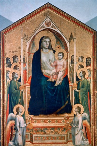 Madonna z Dzieciątkiem na tronie, c1300-1303 autorstwa Giotto di Bondone