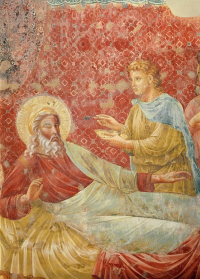 Izaak odrzuca Ezawa, detal przedstawiający Izaaka i Ezawa, ok. 1288 (detal z 350996) autorstwa Giotto di Bondone