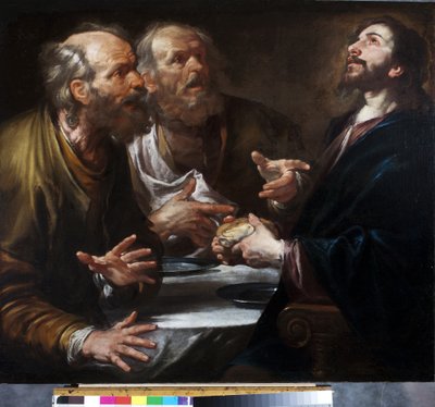 Wieczerza w Emaus, ok. 1645-50 (olej na płótnie) autorstwa Giovacchino Assereto