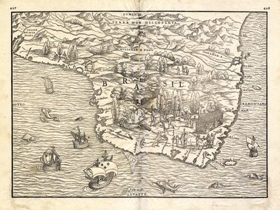 Mapa Brazylii autorstwa Giovan Battista Ramusio