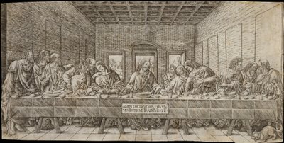 Ostatnia Wieczerza ze Spanielem ok. godz. 1500. autorstwa Giovan Pietro Birago