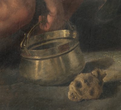 Ukrzyżowanie, detal (fresk przeniesiony na płytę) (detal 3704290) autorstwa Giovanni (fl.1537 d.c.1570) Fratino