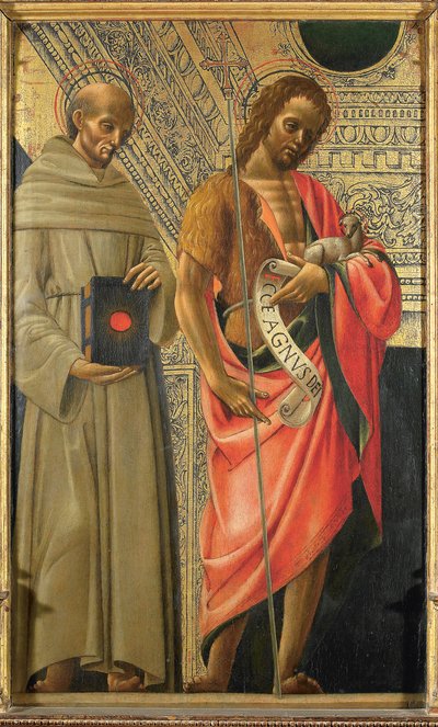 Św. Bernardyn ze Sieny i Św. Jan Chrzciciel, ok. 1485-1490. autorstwa Giovanni Ambrogio Bevilacqua