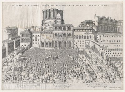 Lustro Wspaniałości Rzymskiej: Błogosławieństwo Papieskie, koniec XVI w., koniec XVI wieku. autorstwa Giovanni Ambrogio Brambilla