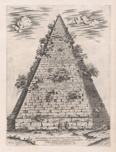 Lustro rzymskiej świetności: Piramida Caiusa Cestiusza, 1582., 1582. autorstwa Giovanni Ambrogio Brambilla