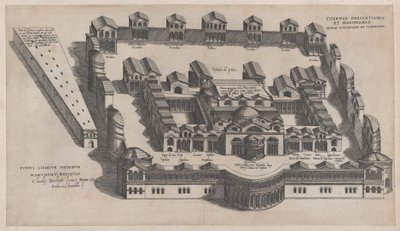 Lustro rzymskiej świetności: Termy Dioklecjana, 1582., 1582. autorstwa Giovanni Ambrogio Brambilla