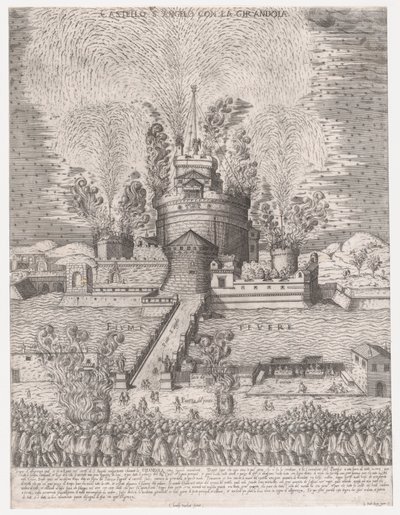 Lustro rzymskiej świetności: Żyrandola w Zamku Świętego Anioła, Rzym, 1579, 1579., 1579. autorstwa Giovanni Ambrogio Brambilla