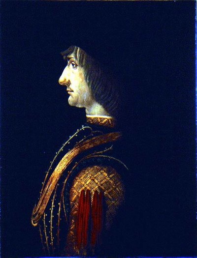 Portret mężczyzny (olej na panelu) autorstwa Giovanni Ambrogio de Predis
