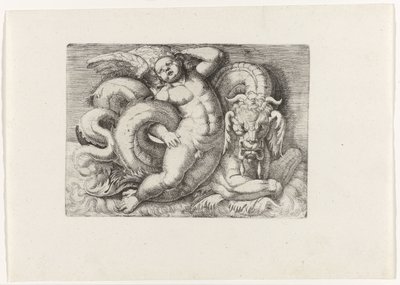 Putto jedzie na morskim potworze autorstwa Giovanni Andrea Maglioli