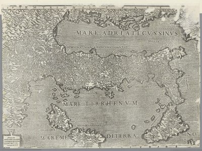 Mapa Włoch autorstwa Giovanni Andrea Vavassore