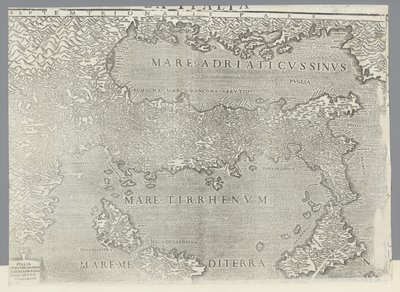 Mapa Włoch autorstwa Giovanni Andrea Vavassore