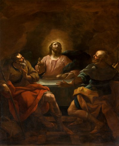 Kaplica Sakramentu SS, II przęsło strona południowa, Giovanni Antonio Borroni, Wieczerza z Emaus autorstwa Giovanni Angelo Borroni