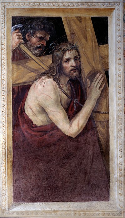 Jezus niosący swój krzyż (Fresco autorstwa Giovanni Antonio Bazzi Sodoma