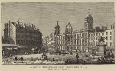 Widok domu Northumberland, Charing Cross, 1753 r. autorstwa Giovanni Antonio Canal