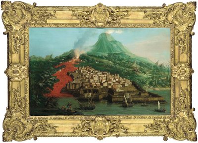 Wyspa wulkaniczna z portem i żeglugą autorstwa Giovanni Antonio Canal
