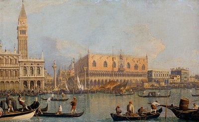 Widok Pałacu Dożów w Wenecji, przed 1755 autorstwa Giovanni Antonio Canal