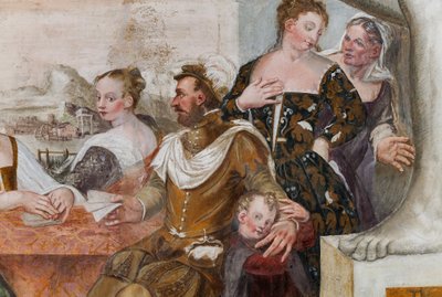 Gra karciana, sala główna, ok. 1570 (fresk) autorstwa Giovanni Antonio Fasolo