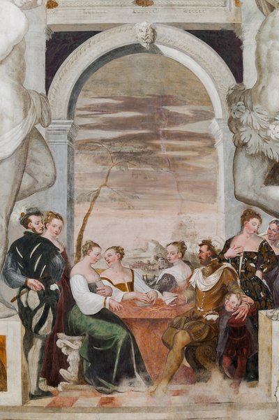 Gra karciana, sala główna, ok. 1570 (fresk) autorstwa Giovanni Antonio Fasolo