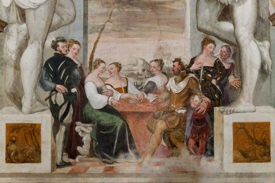 Gra karciana, sala główna, ok. 1570 (fresk) autorstwa Giovanni Antonio Fasolo