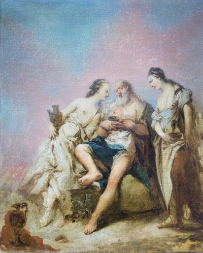 Lot i jego córki (olej na płótnie) autorstwa Giovanni Antonio Guardi