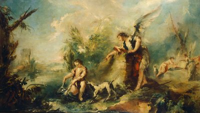 Tobiasz i Ryba, szczegół autorstwa Giovanni Antonio Guardi