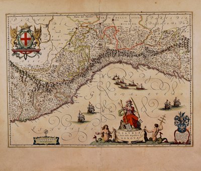 Mapa regionu Ligurii, autorstwa Giovanniego Antonio Magini autorstwa Giovanni Antonio Magini