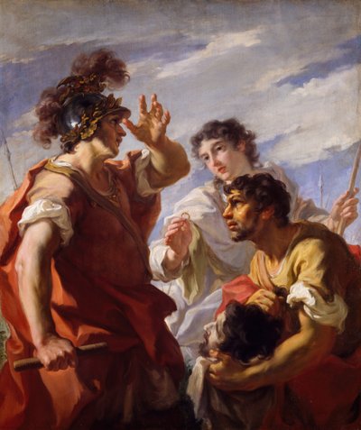 Cezar przed Aleksandrią, 1724-25. autorstwa Giovanni Antonio Pellegrini
