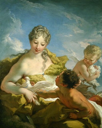 Wenus i Kupidyn (olej na płótnie) autorstwa Giovanni Antonio Pellegrini