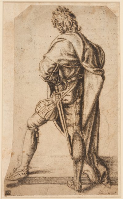 Stojący mężczyzna widziany z tyłu autorstwa Giovanni Antonio Pordenone
