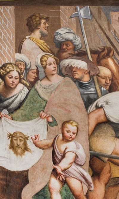 Nawa główna, drugie przęsło południowe, Jezus upada pod krzyżem, Il Pordenone autorstwa Giovanni Antonio Pordenone