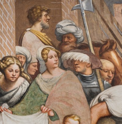Nawa główna, drugie przęsło południowe, Jezus upada pod krzyżem, Il Pordenone autorstwa Giovanni Antonio Pordenone