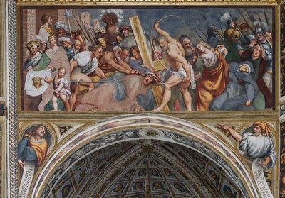 Jezus upadający pod krzyżem autorstwa Giovanni Antonio Pordenone
