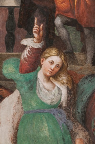 Spór św. Katarzyny z filozofami, 1530-32 (fresk) (detal 3601450) autorstwa Giovanni Antonio Pordenone