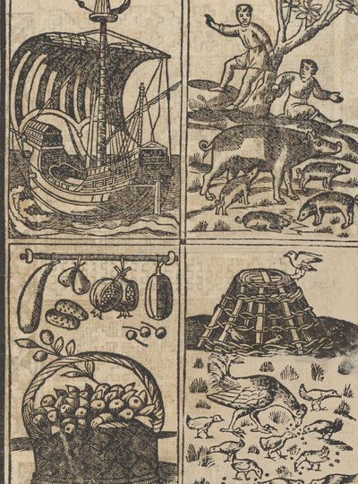 Przykład recammi, strona 9 recto, 1530. autorstwa Giovanni Antonio Tagliente