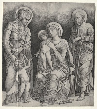 Święta Rodzina ze św. Elżbietą i Dzieciątkiem św. Janem Chrzcicielem autorstwa Giovanni Antonio da Brescia