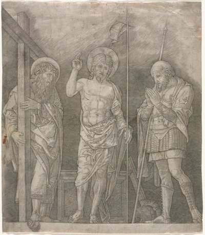 Zmartwychwstały Chrystus między świętymi Andrzejem i Longinusem autorstwa Giovanni Antonio da Brescia