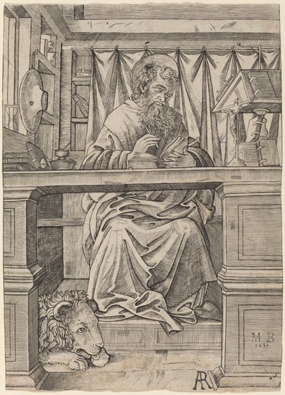 Święty Hieronim w swoim gabinecie autorstwa Giovanni Antonio da Brescia