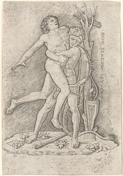 Herkules i Anteusz autorstwa Giovanni Antonio da Brescia, after Andrea Mantegna