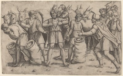 Odkrycie Pucharu Józefa autorstwa Giovanni Antonio da Brescia after Baldassare Peruzzi