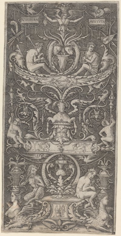 Panel ozdobny z napisem "Victoria Augusta" autorstwa Giovanni Antonio da Brescia after Nicoletto