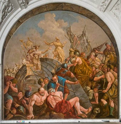 Negocjacje pokojowe między Claudius Civilis i Quintus Petillis Cerialis autorstwa Giovanni Antonio de Groot