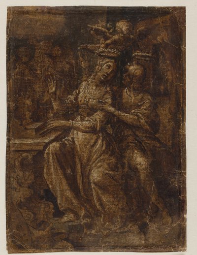 Św. Cecylia i Walerian przy organach autorstwa Giovanni Baglione